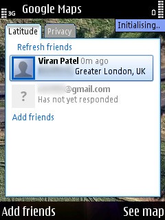 Google Latitude - Latitude screen