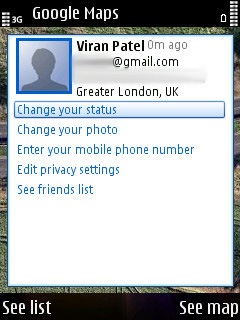 Google Latitude - Profile screen